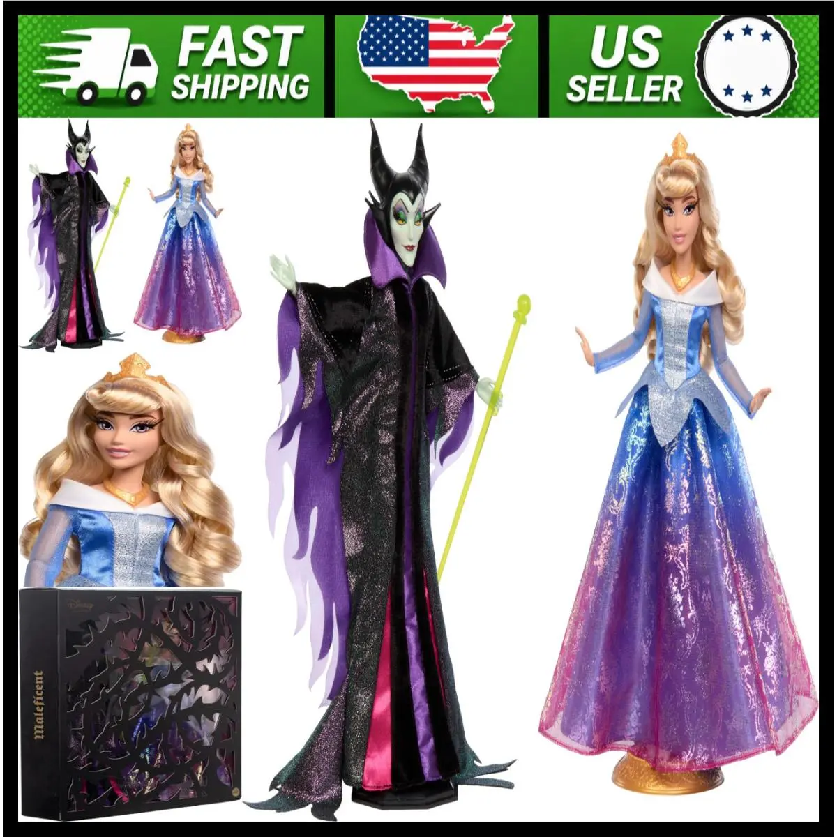 Mattel Disney Princess Maleficent Aurora Fashion Doll Set