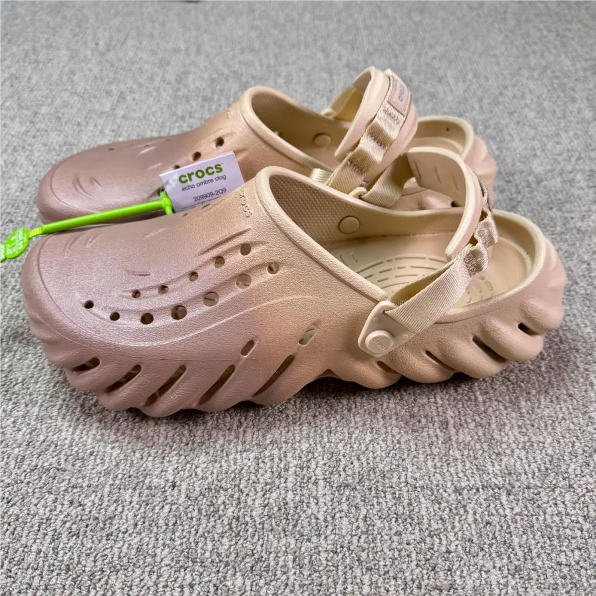 Crocs Echo Ombre Clog Mens 11 Womens 13 Tan Beige Trail Comfort Shoes