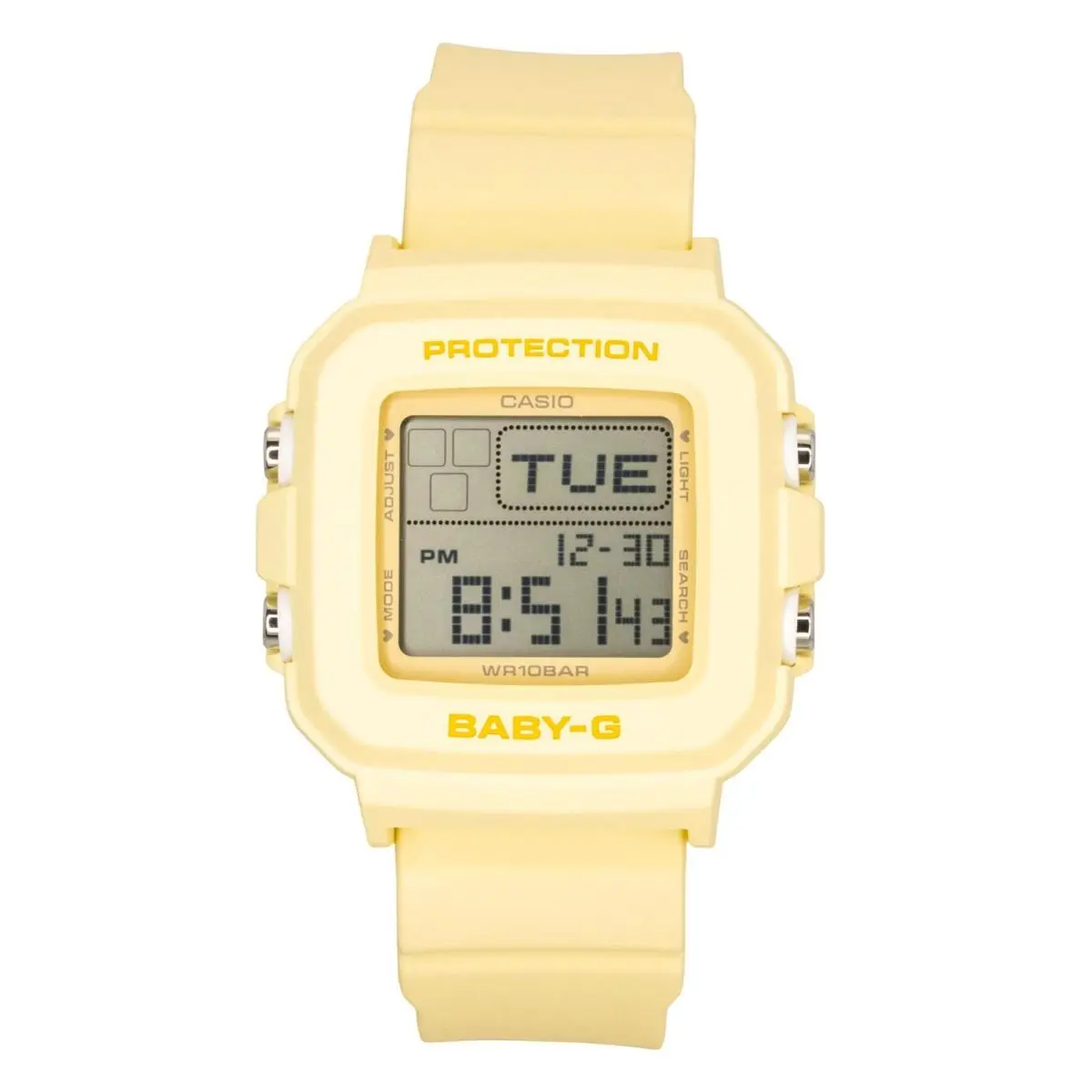Casio Baby-g Digital Yellow Resin Strap Quartz BGD-10KH-9 100M Women`s Watch