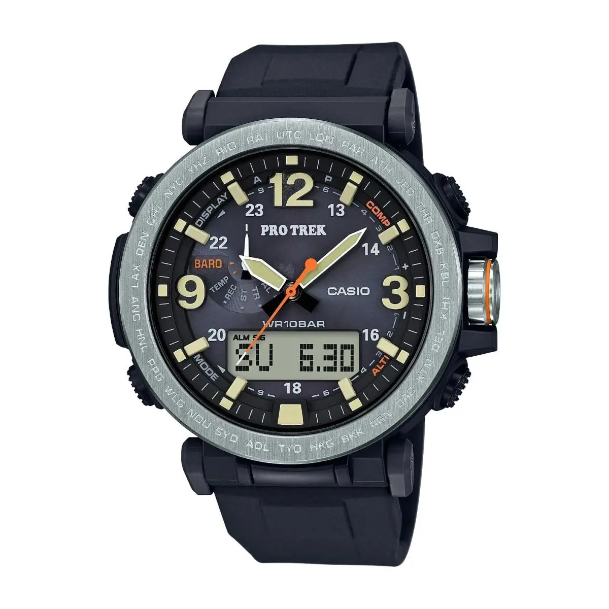 Pro Trek Men`s Tough Solar Triple Sensor 51mm Watch PRG-600-1 by Casio