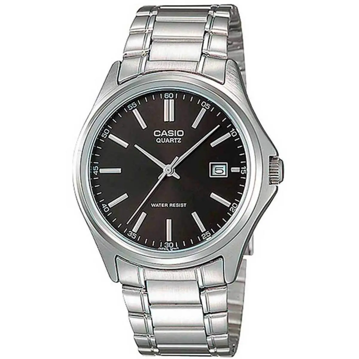 Women’s Silver Stainless Steel Analog Watch with Black Dial by Casio
