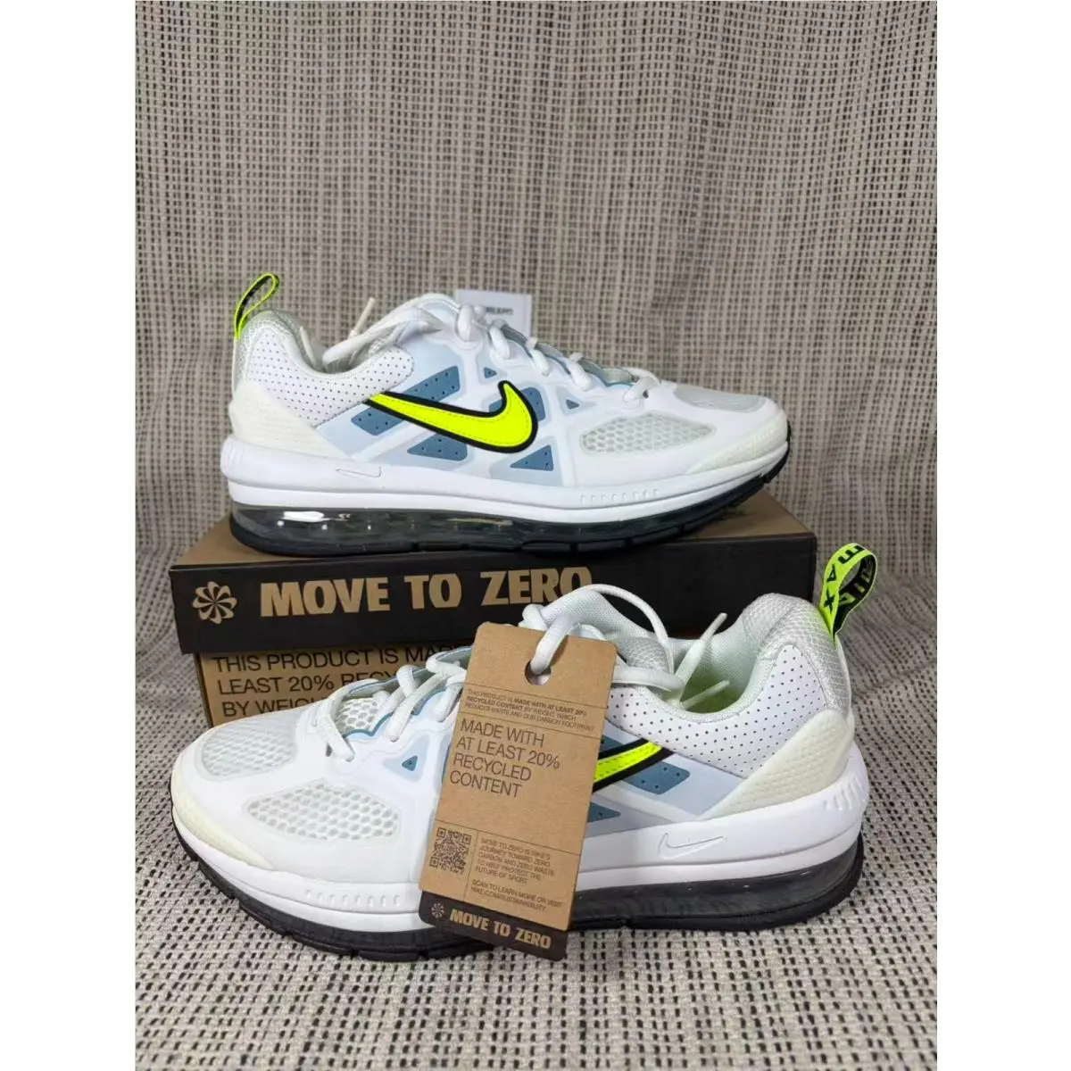Nike Air Max Genome GS `white Volt Cerulean` Running Shoe CZ4652-101