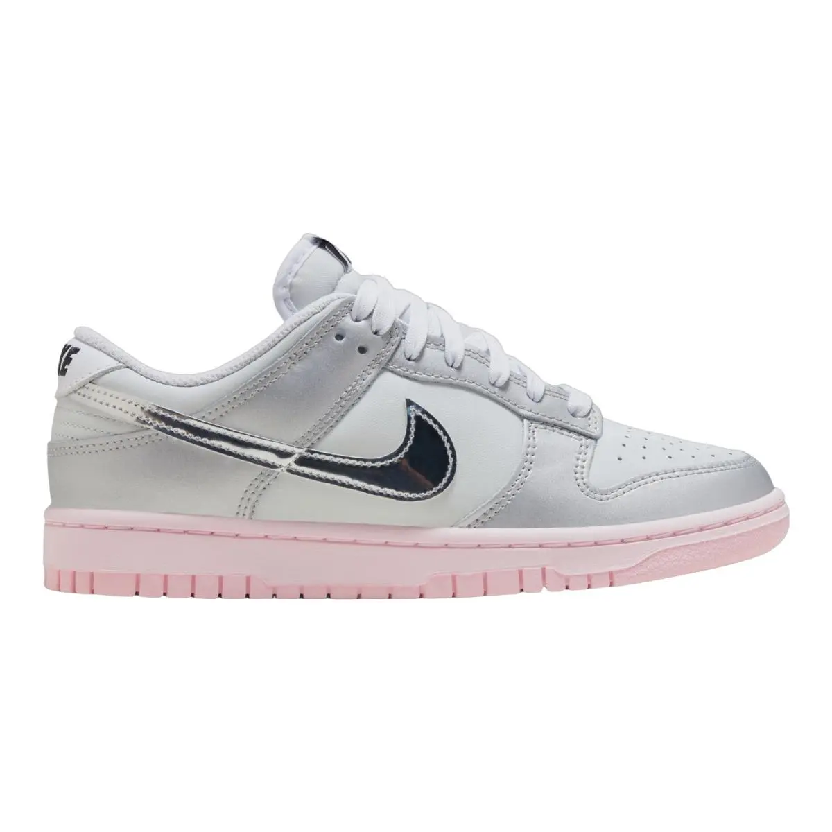 Dunk Low Comfort Walking Casual Sneakers Womens Size 5-11 Photon Dust/Metallic Silver-Pink Foam-Medium Soft by Nike