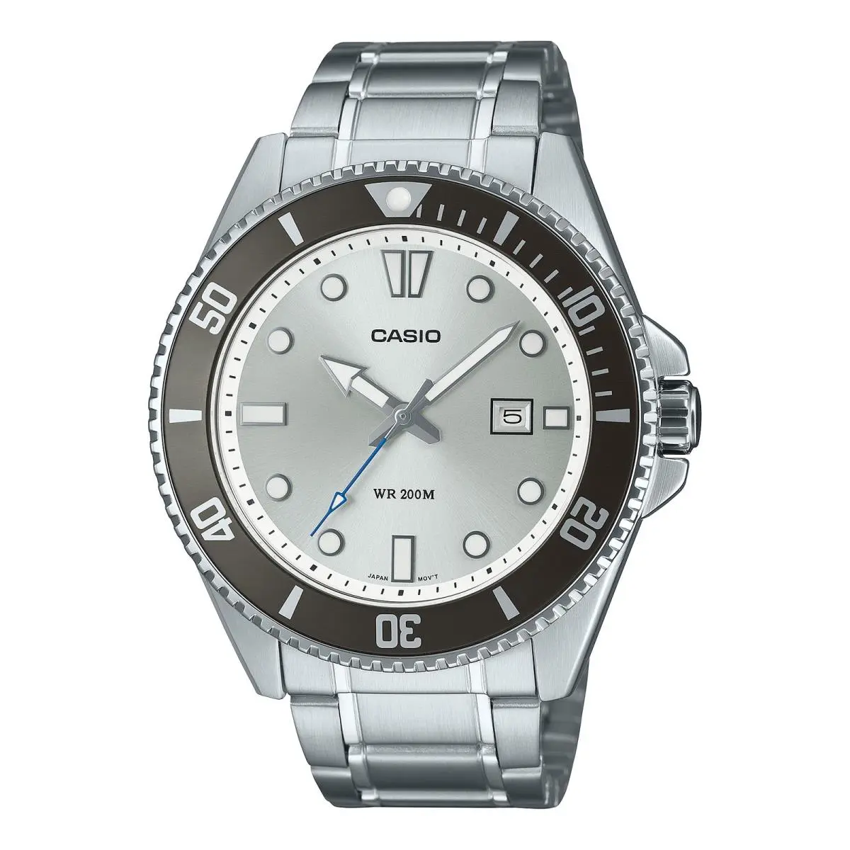 Men’s Silver Dial Stainless Steel Bracelet Watch - MDV-107D-7AVDF by Casio