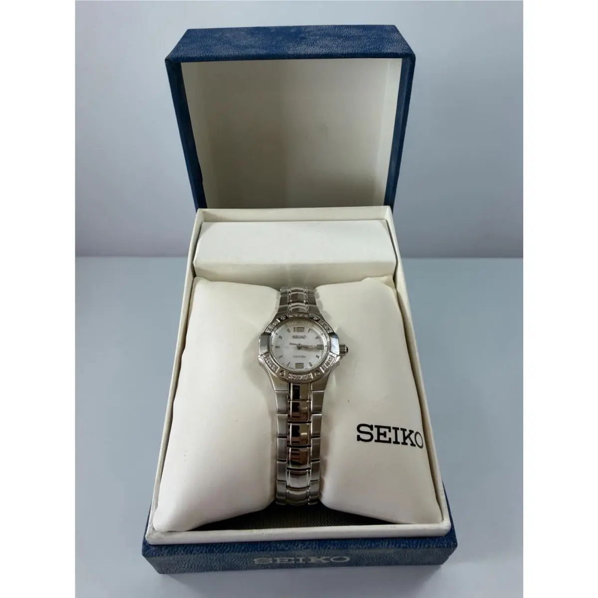 Coutura Ladies Diamond Bezel Mop Dial SS Bracelet Watch 7N82 Works by Seiko