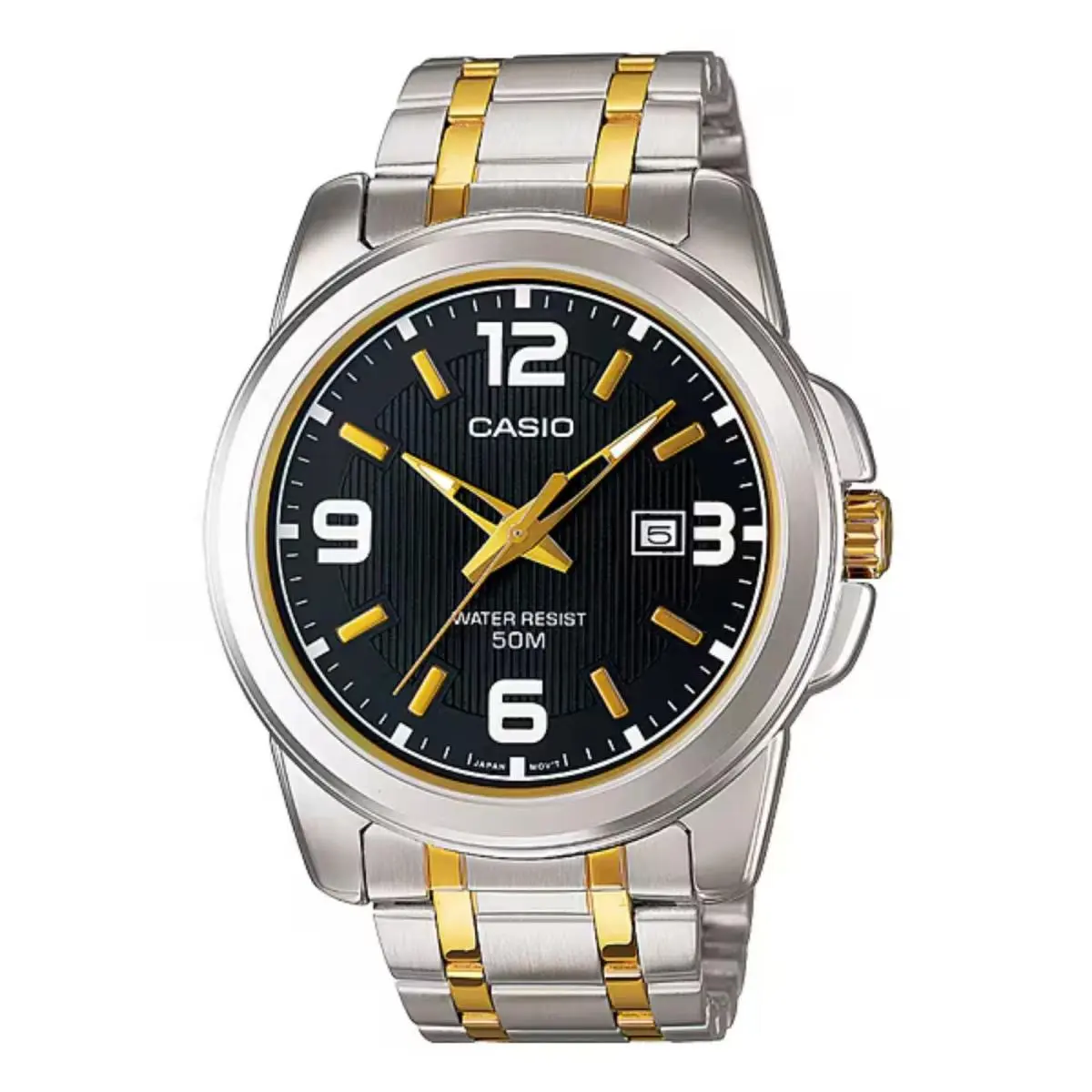 Men’s Two Tone Black Dial Analog Watch - MTP-1314SG-1AV by Casio