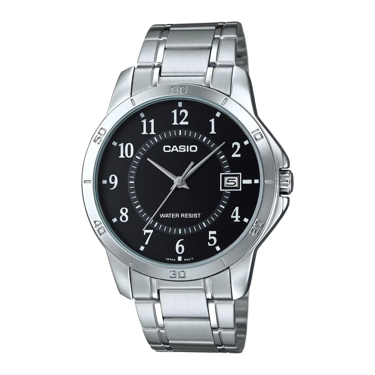 Men’s Black Dial Stainless Steel Bracelet Watch -  MTP‑V004D‑1BUDF by Casio