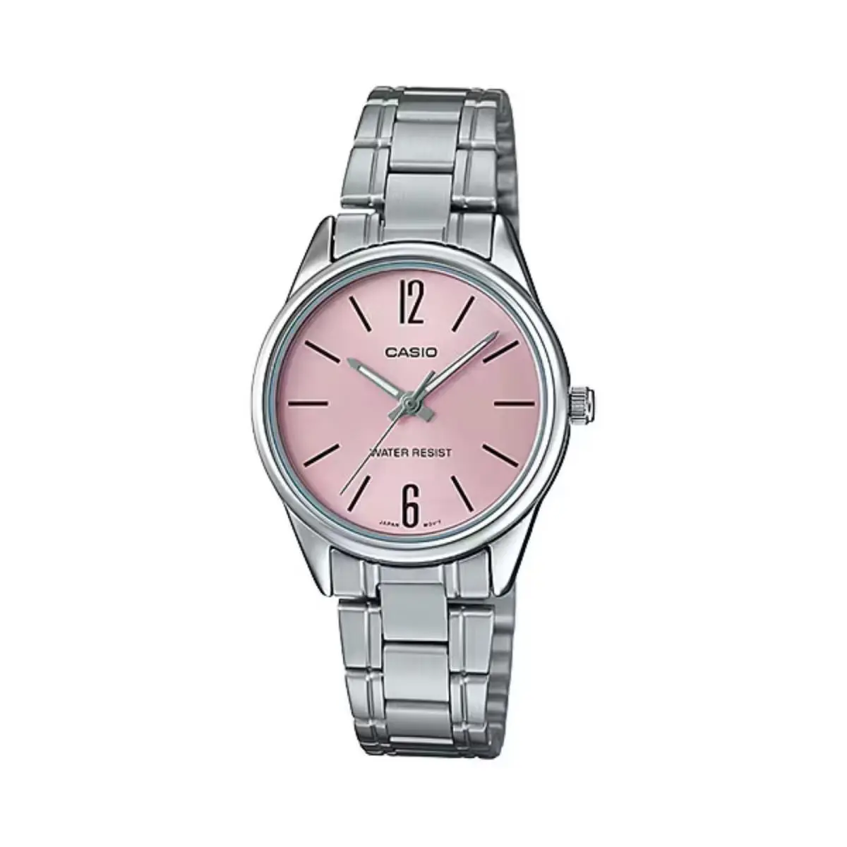Women’s Pink Dial Analog Watch with Stainless Steel Bracelet by Casio