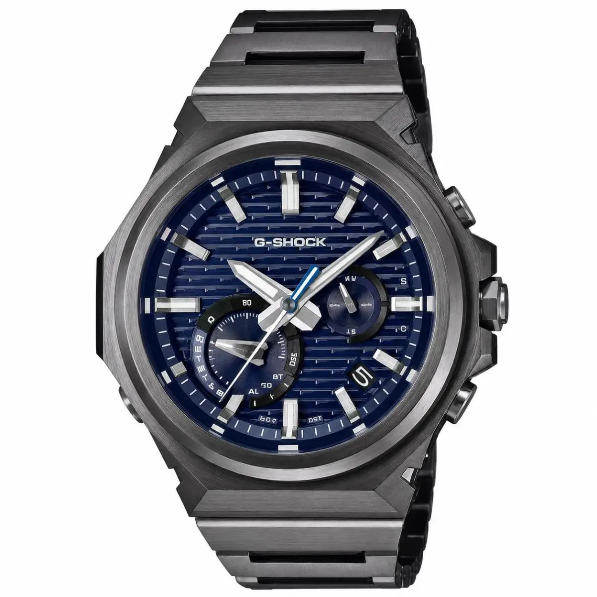 Casio G-shock GSTB1000BD-2A G-steel Solar Black Stainless Steel Blue Dial Watch