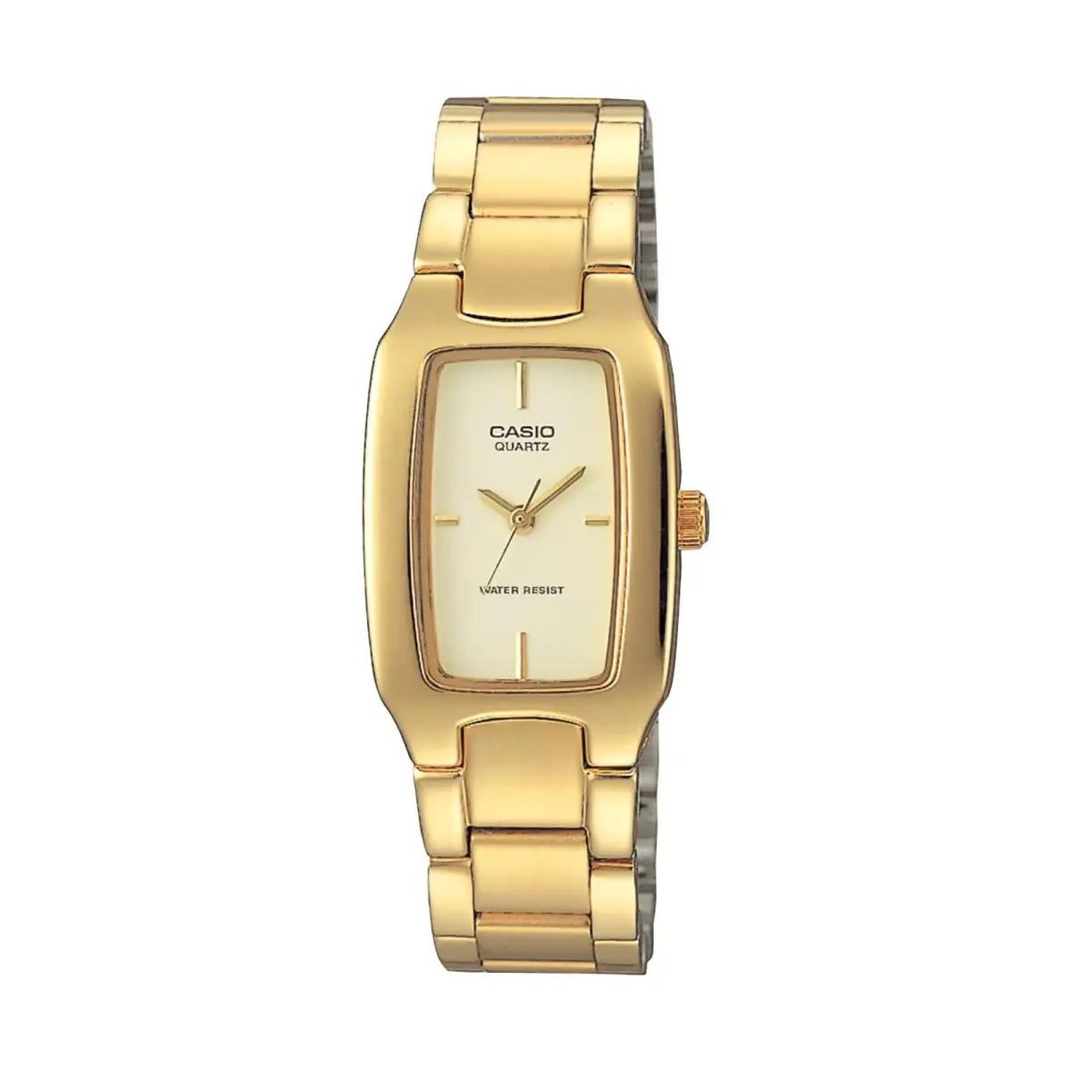 Women’s Gold Stainless Steel Watch with Champagne Rectangular Dial by Casio