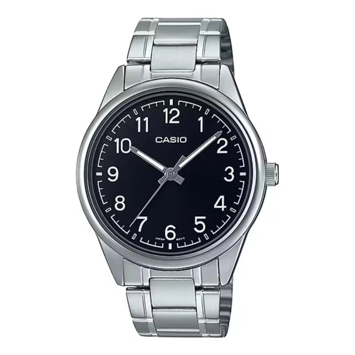 Men’s Black Dial Analog Watch with Stainless Steel Bracelet by Casio