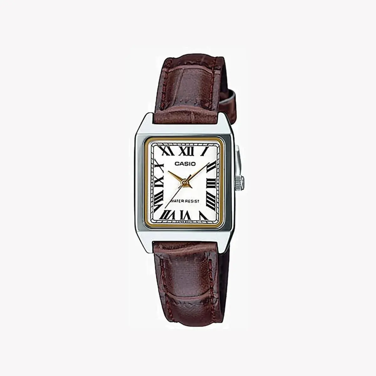 Women`s Brown Analog Watch with White Dial - LTP-V007L-7B2UDF by Casio