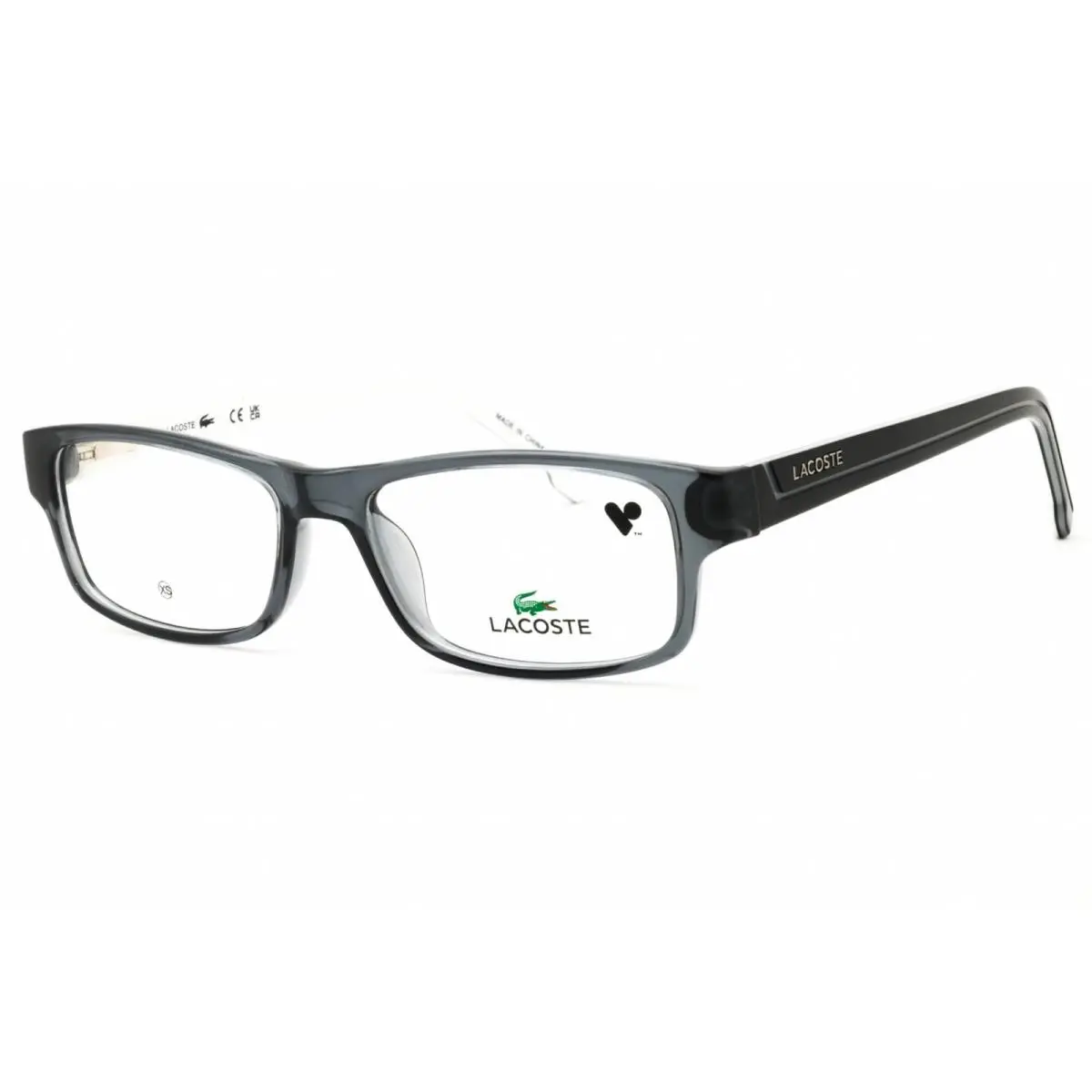 Men`s Eyeglasses Grey Injected Propionate Rectangular Full Rim L2707 035 by Lacoste
