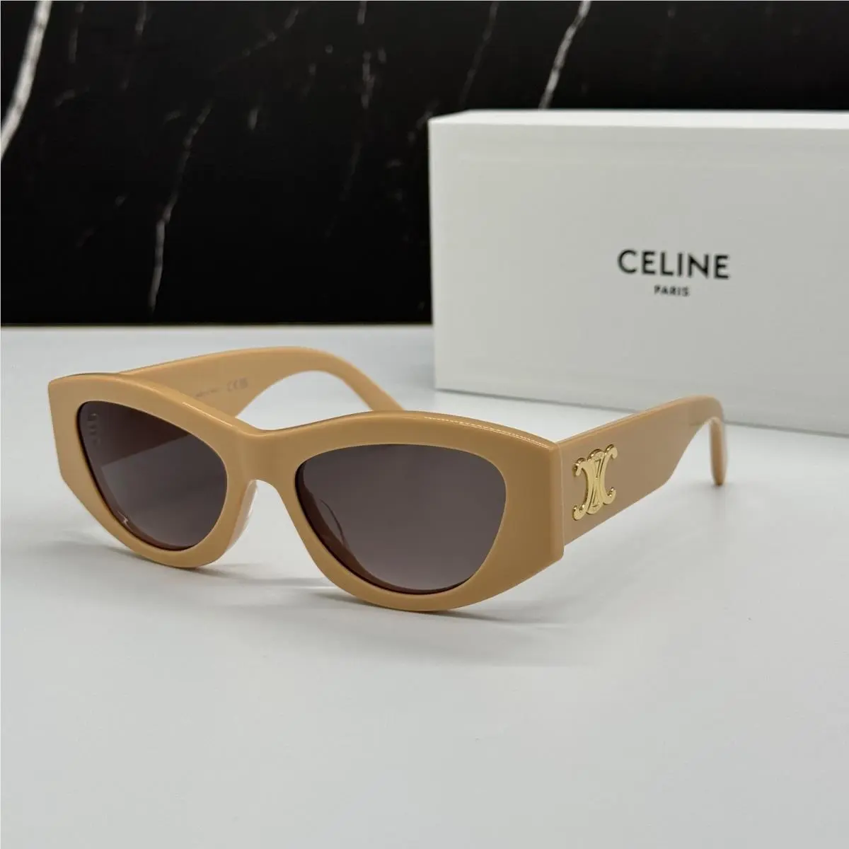 CL40308U 57B Beige Women Sunglasses  by Celine