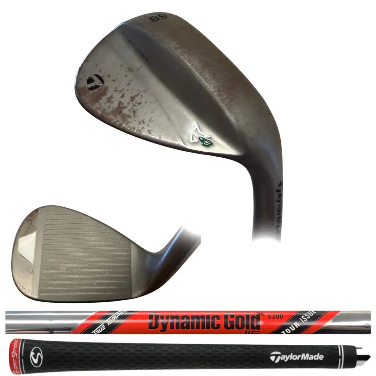Taylormade Raw Finish Milled Grind 4 58 12 HB Wedge Dynamic Gold S200