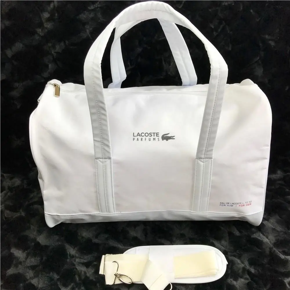 Parfums Weekender Gym Sports Duffle Bag White by Lacoste