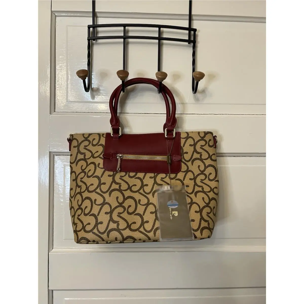 Tote Purse Bag Chinese Label W Crossbody Strap Logo Vegan by Pierre Cardin