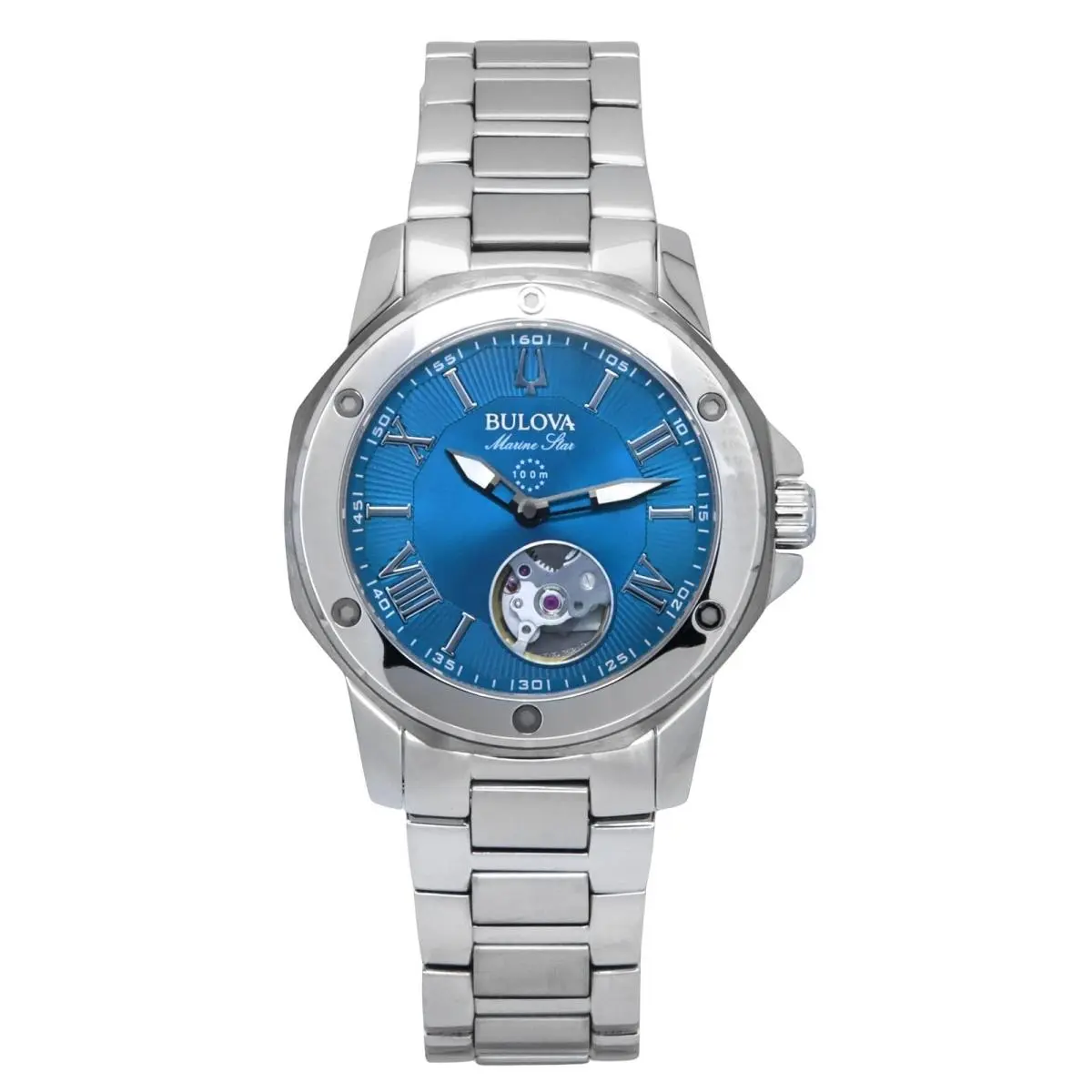 Bulova Marine Star Blue Dial Casual Automatic 100M Women`s Watch 98L317