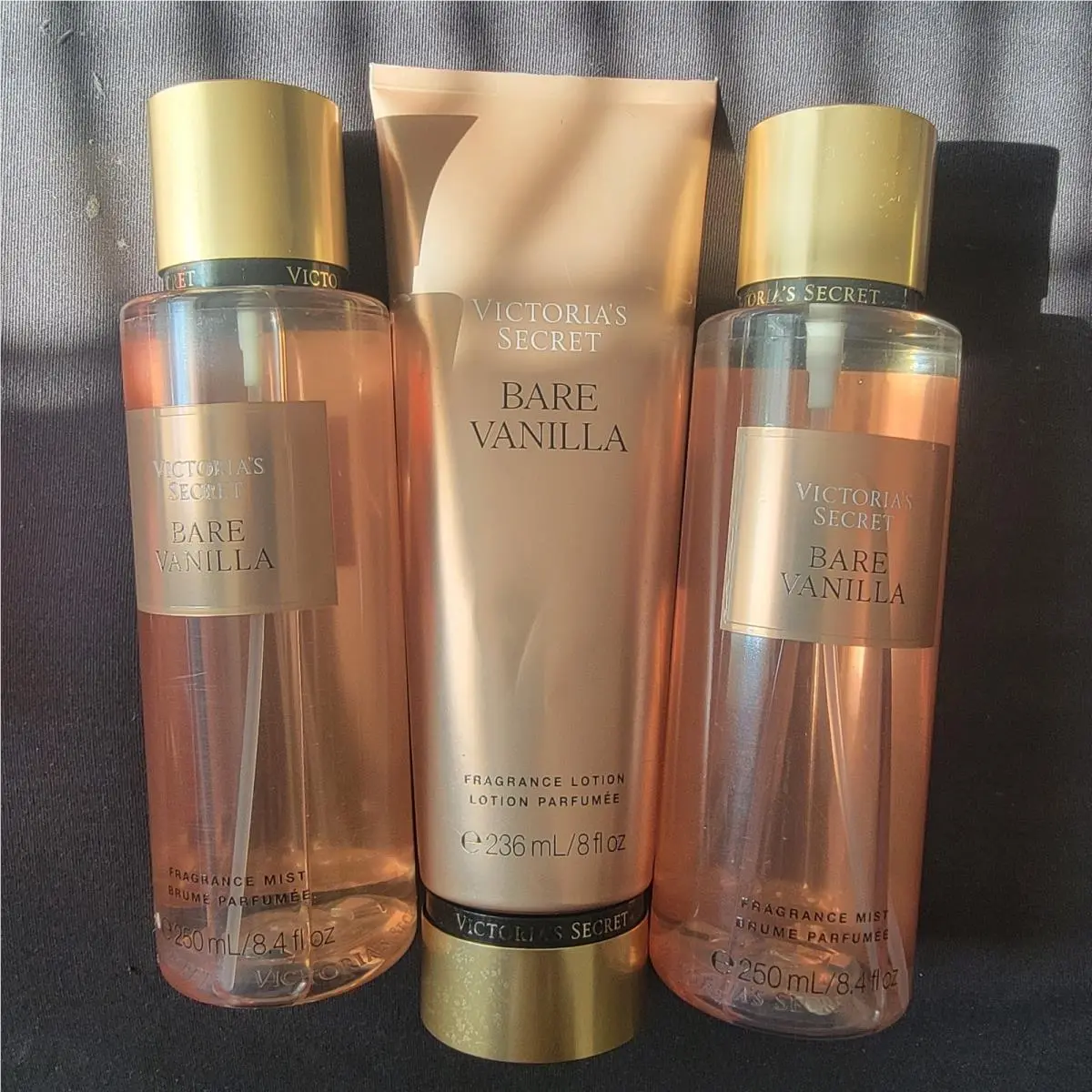 Victoria`s Secret Bare Vanilla 8.4 oz Body Mist and Lotion Set