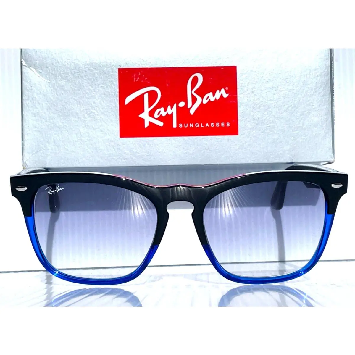 Ray Ban Steve Transparent Black Blue Gradient Light Blue Sunglass RB4487 6632