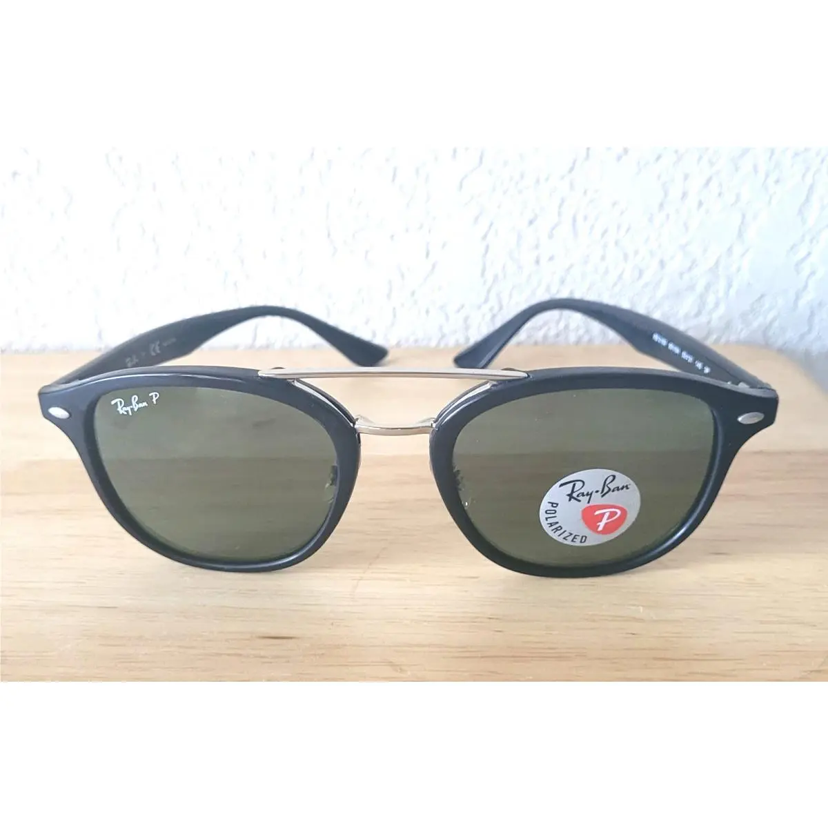 W/t Ray Ban Polarized Double Bridge Unisex Square Pilot Sunglasses