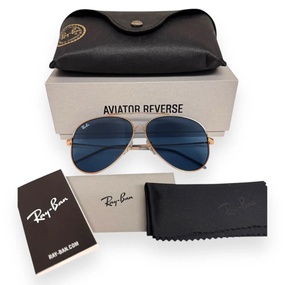 Ray-ban Aviator Reverse Sunglasses RB R0101S 9202/3A Rose Gold 59mm W/case