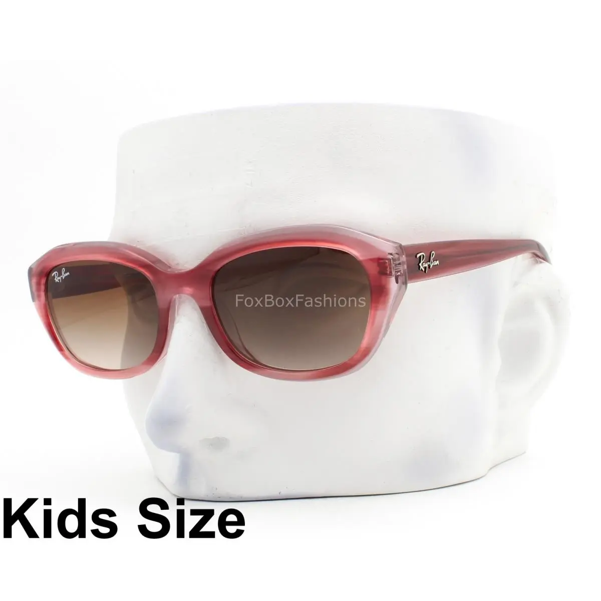 Ray-ban Kids Sunglasses RJ 9081S 7173/13 Crystal Red Pink Stripe 48mm W/pouch