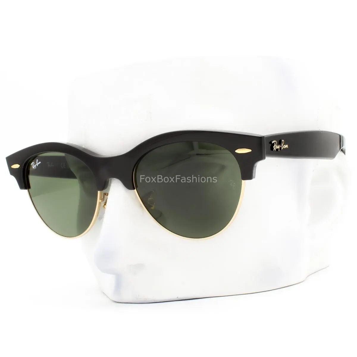 Ray-ban Clubmaster Way Sunglasses RB 2341 901/31 Shiny Black on Gold 51mm W/case