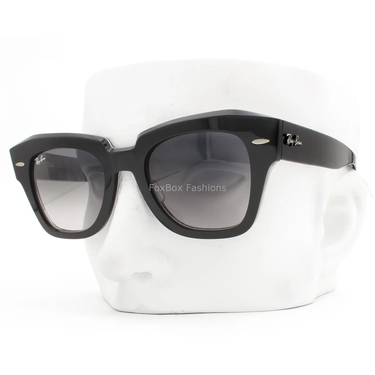 Ray-ban Sunglasses State Street RB 2186 1318/3A Polished Black 49mm with Case