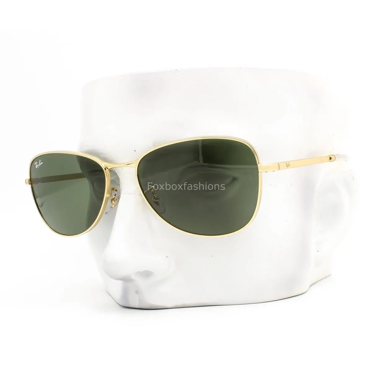 Ray-ban Sunglasses RB 3733 001/31 Shiny Arista Gold Green Glass 56mm with Case