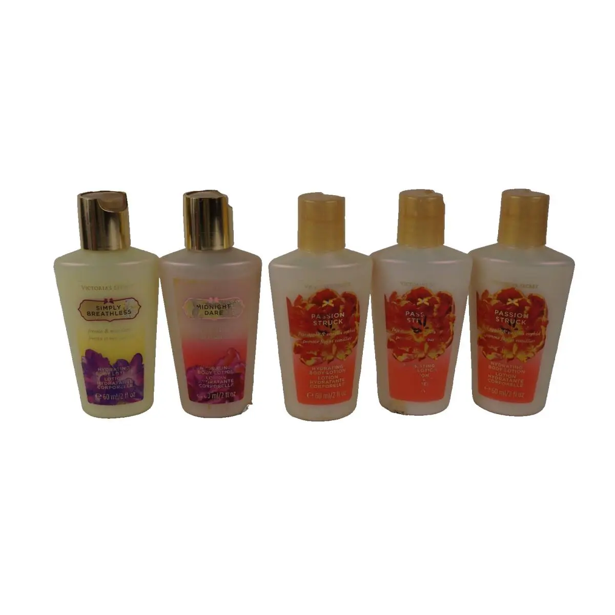 5 Victoria`s Secret Travel Size Hydrating Body Lotion 2 OZ