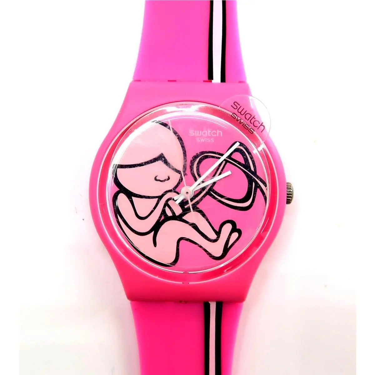 Swatch Watch Belief OF Love GZ241 with Case Papers 1992 Nos Battery