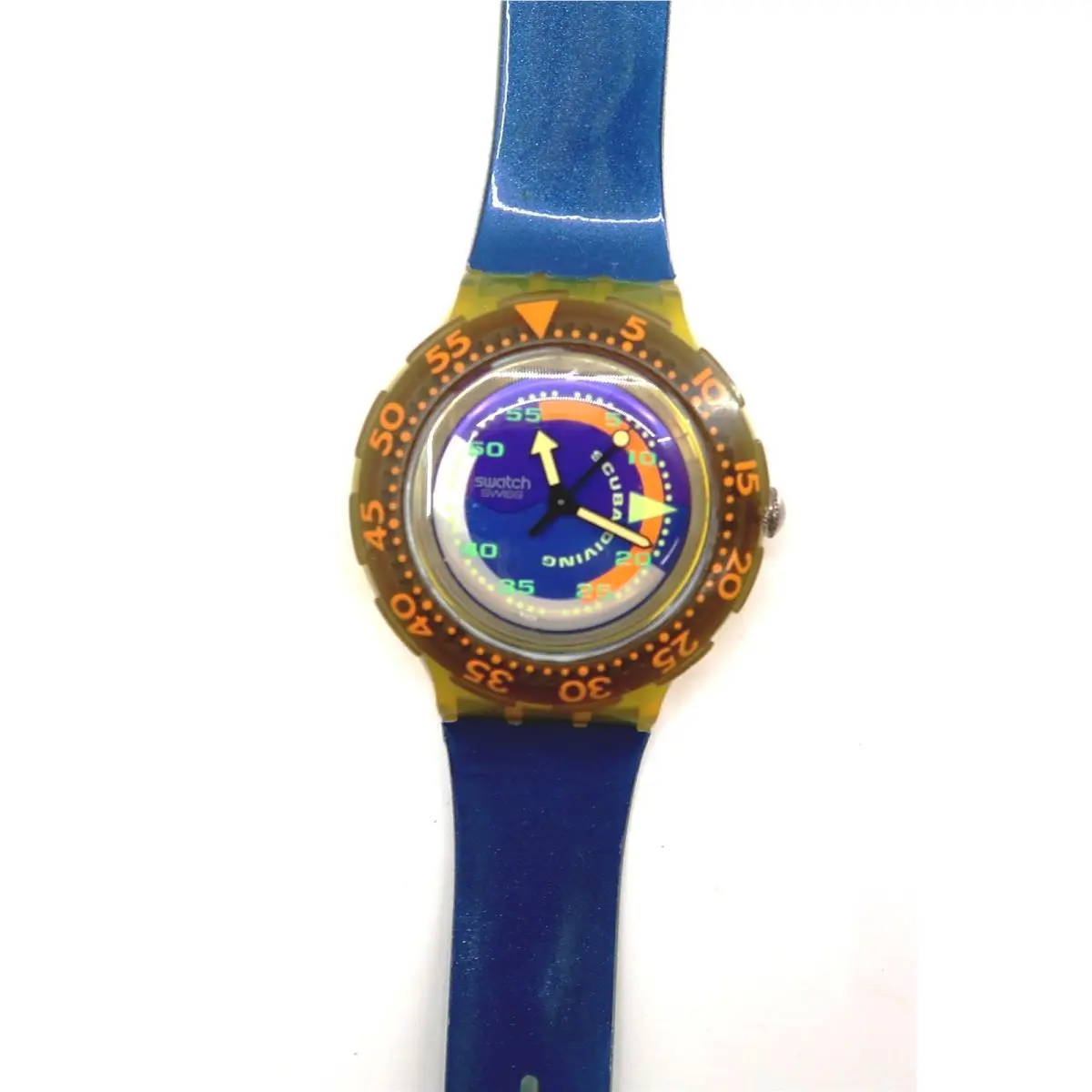 Swatch Scuba 200 Watch Coming Tide SDJ100 w/ Case Papers 1992 Nos Battery