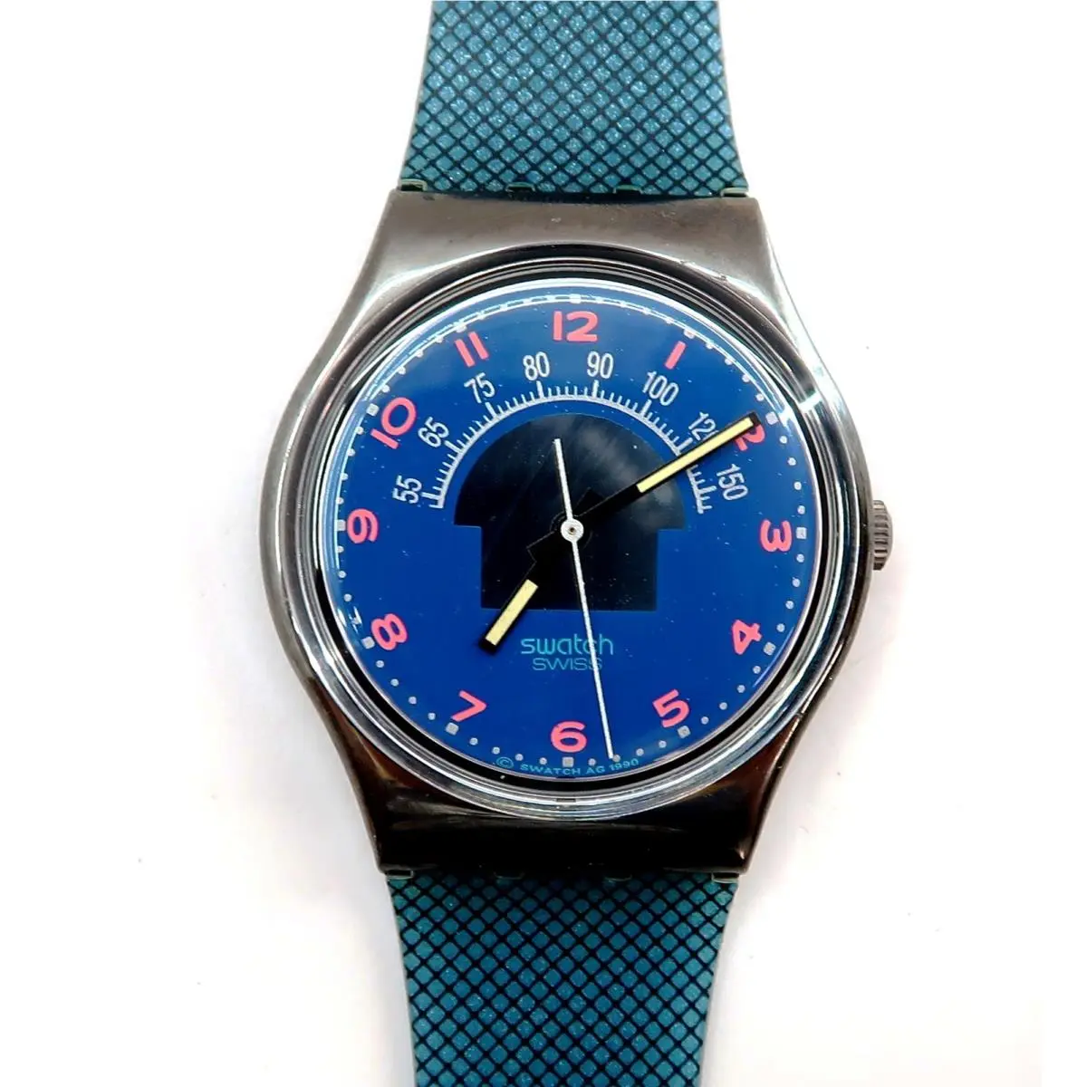 Swatch Watch Blue Tune GX119 with Case and Papers 1991 Gents Nos
