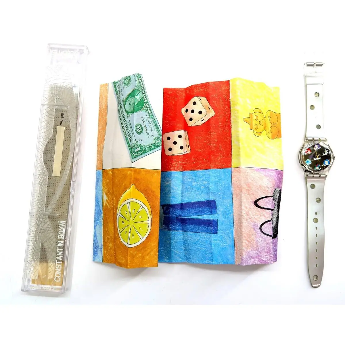Swatch Watch Lens Heaven GK214 Constantin Boym w/ Case with 2 Prints 1996