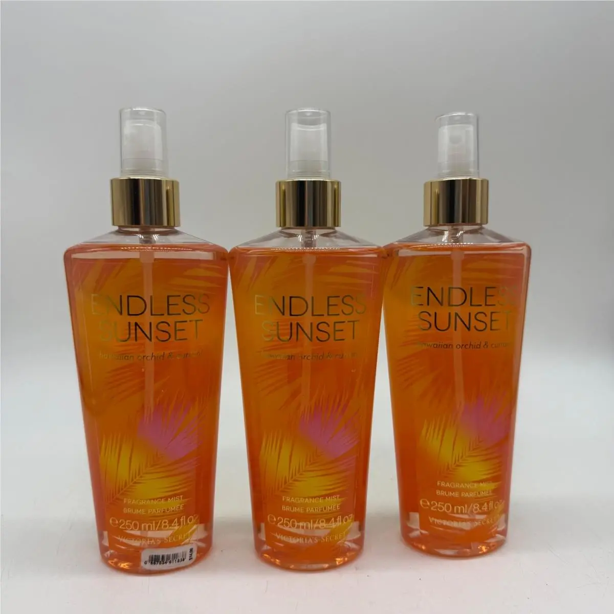 Victoria`s Secret Fragrance Mist Endless Sunset 8.4oz Orange Orchid Currant 3pk