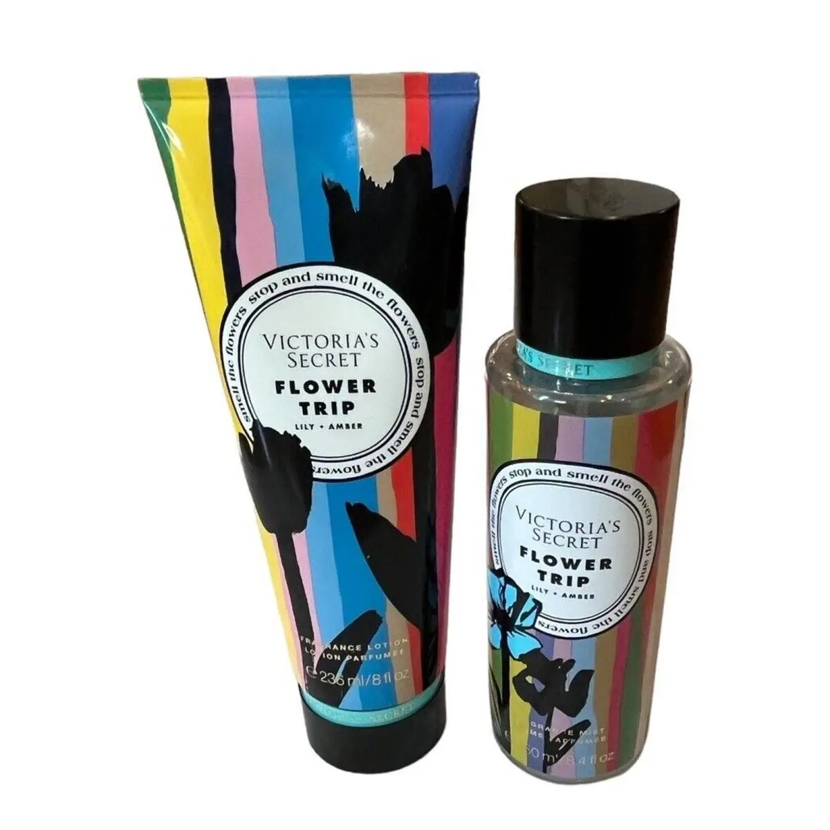 Victoria`s Secret Flower Trip Fragrance Body Spray 8.4 OZ Lotion 8 OZ