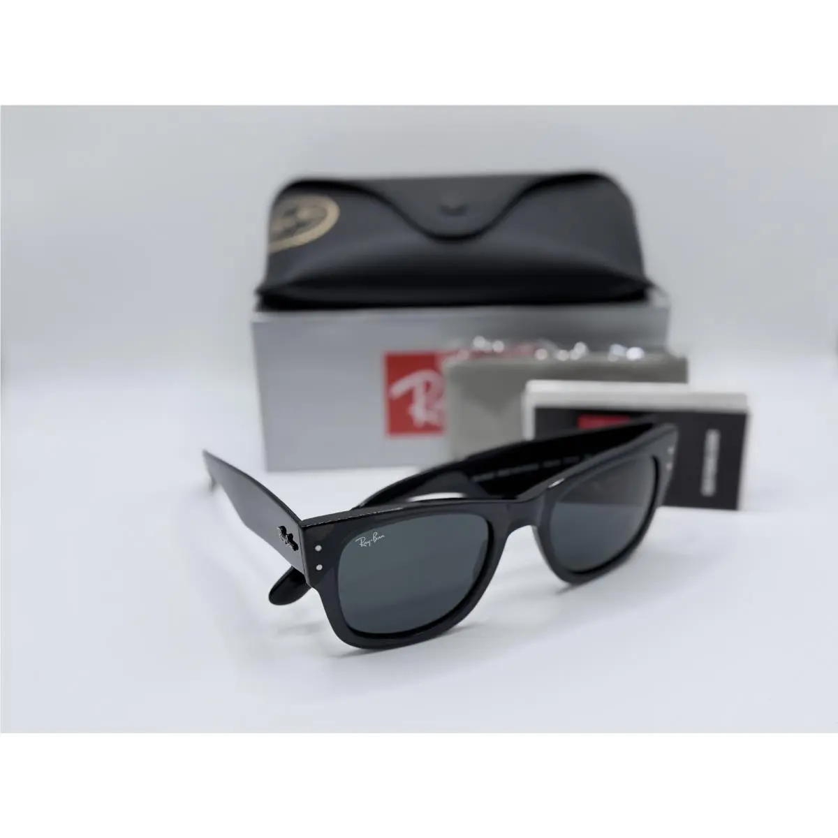 Ray-ban Mega Wayfarer RB0840S 1406/B1 Sunglasses Black Frames Gray Lenses 145 by Ray-Ban