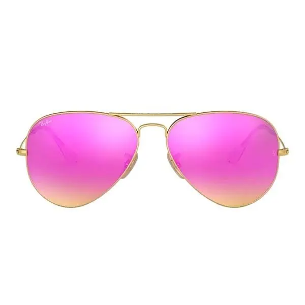 Ray-ban RB3025 112/4T Matte Gold Aviator Flash Cyclamen Mirror 58-14-135