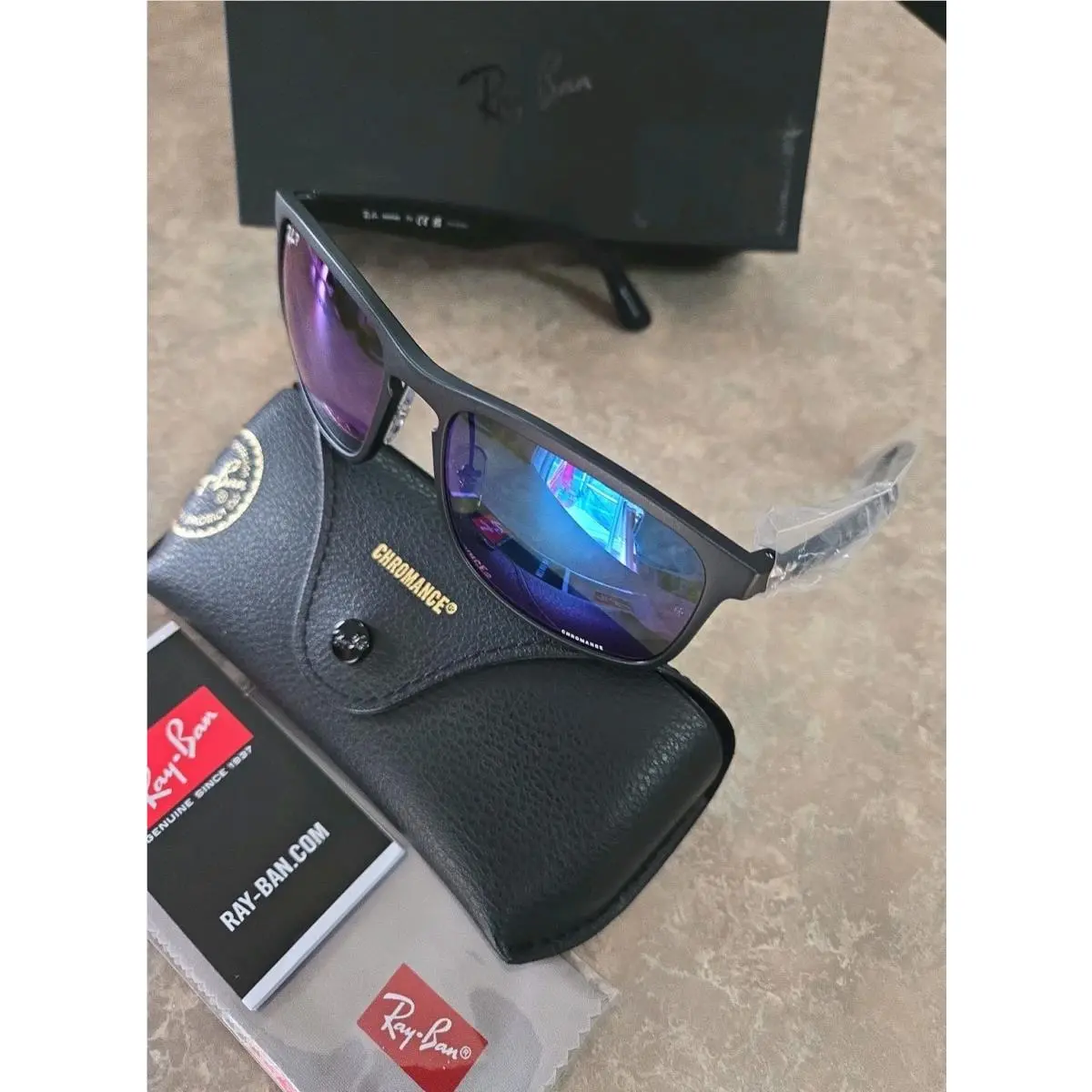 Ray-ban Tech Sunglasses Black Blu Polar Chromance RB4264 601S/A1 by Ray-Ban