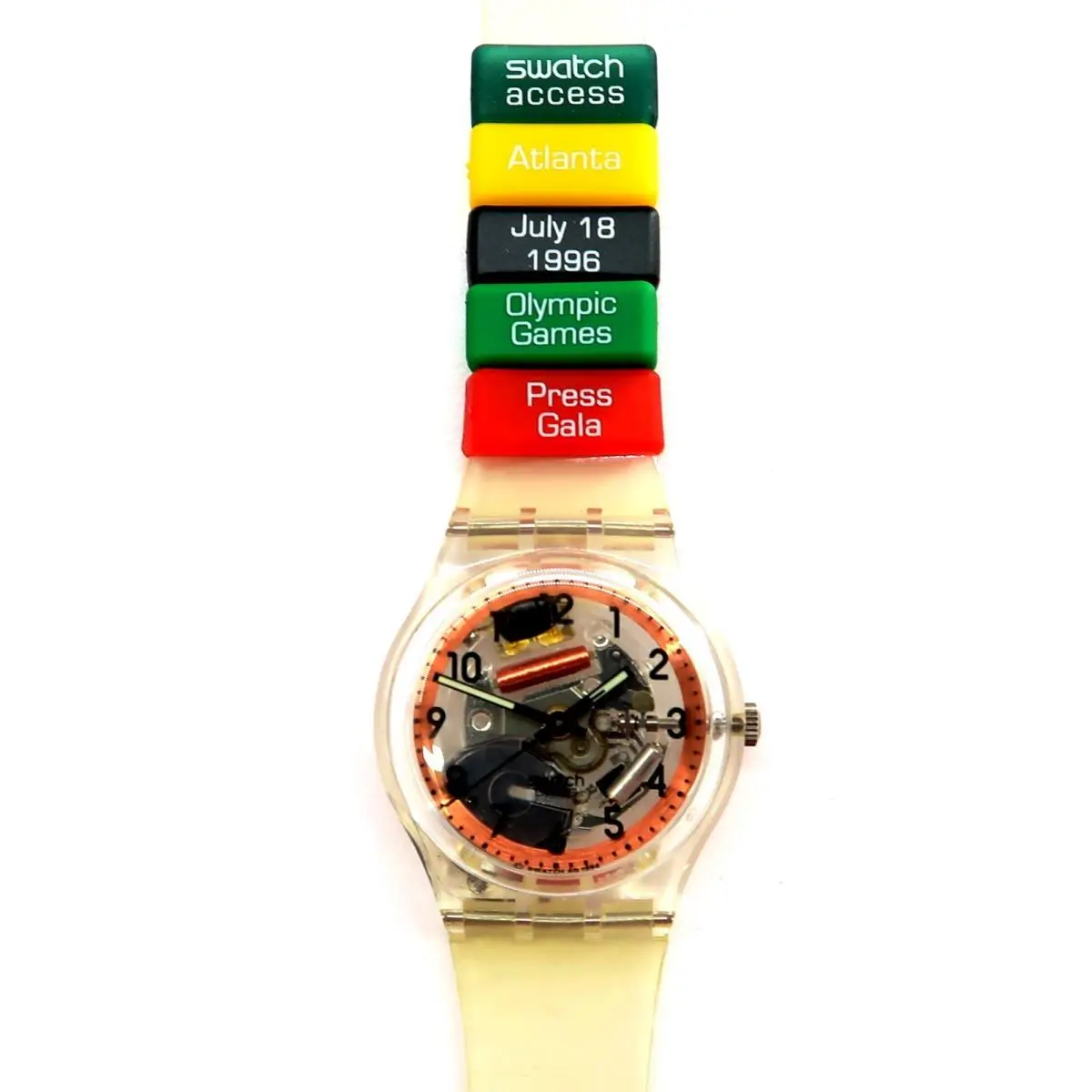 Swatch Access Watch Atlanta Press SKK100C From 1996 Olympic Special Edition