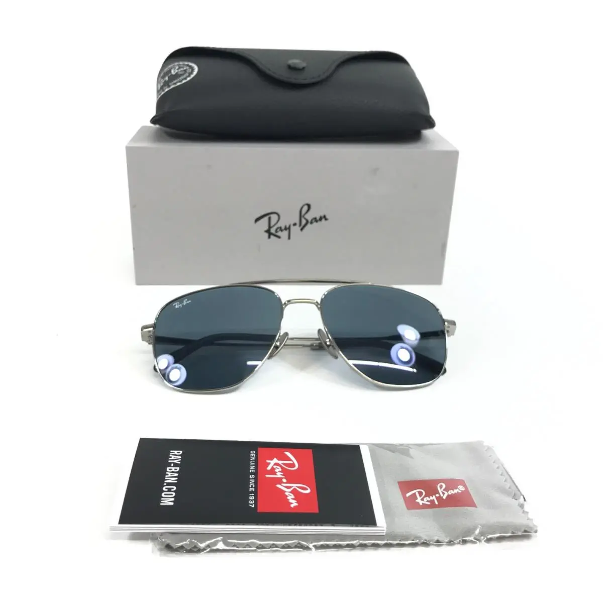 Ray-ban Sunglasses RB8097 9209R5 William Titanium Silver Frames with Blue Lenses