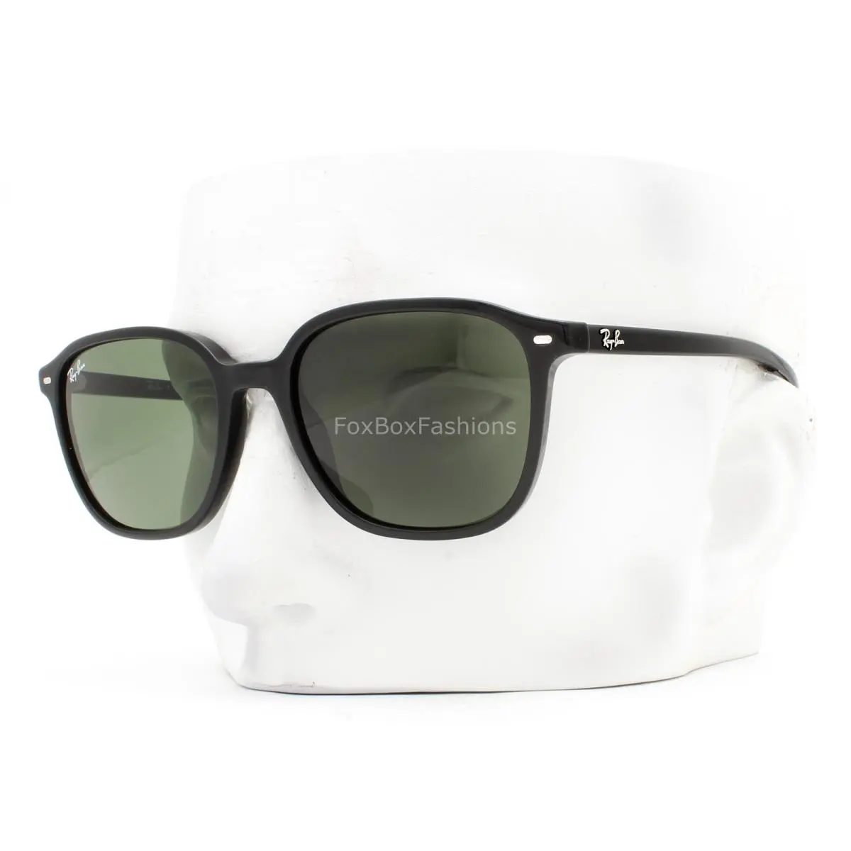 Ray-ban Leonard Sunglasses RB 2193 901/31 Shiny Black Green Glass 53mm with Case