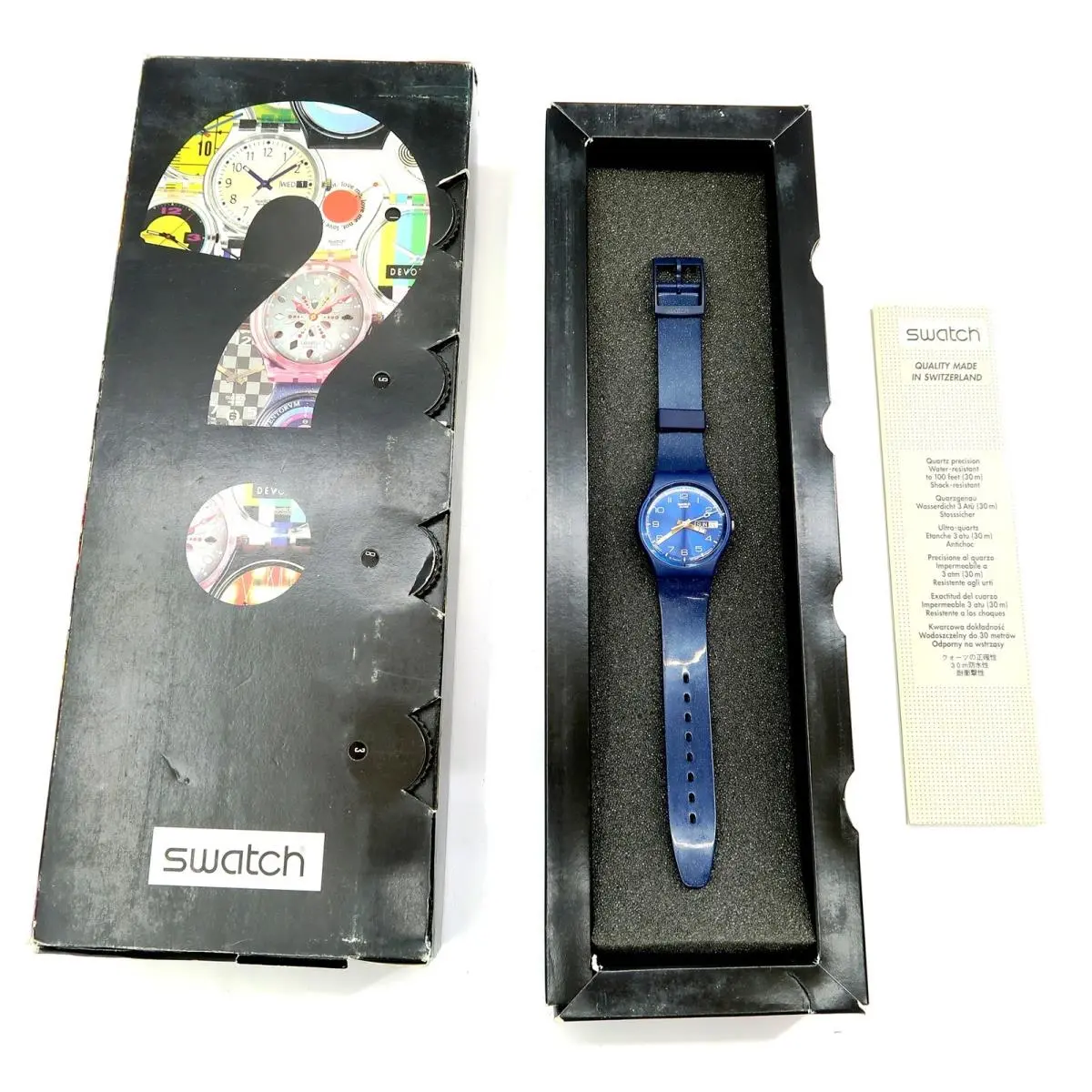Swatch Watch Club Special Just Blue GN715 Boxed Set 2001 with Combo Case