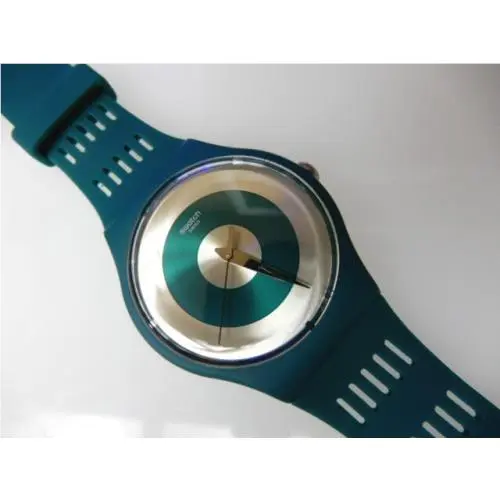 Swatch New Gents Computerion Gents Green Skeleton Hands Swatch w Silicone Strap Nib-rare