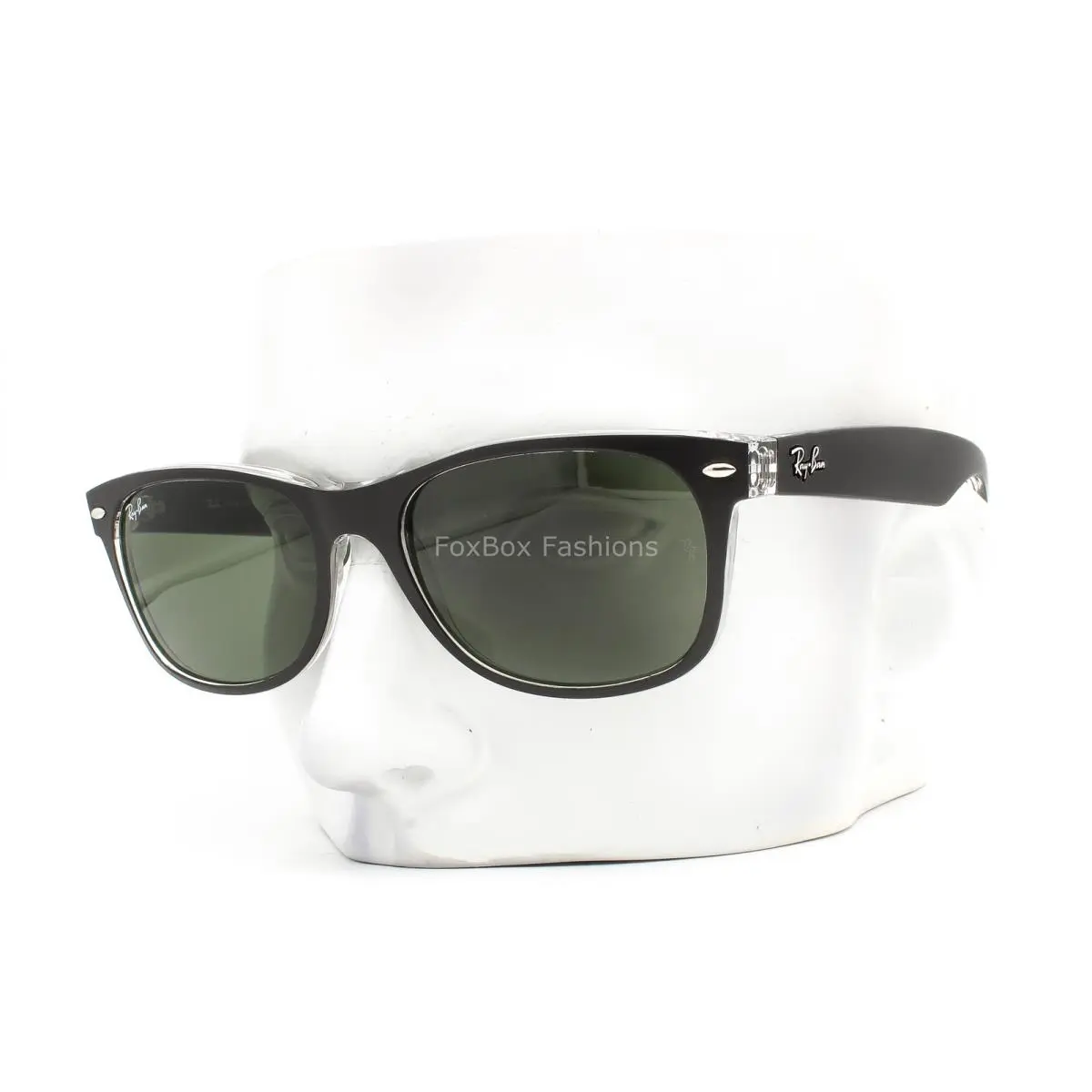 Ray-ban Wayfarer Sunglasses RB 2132 Matte Black on Clear 55mm W/case