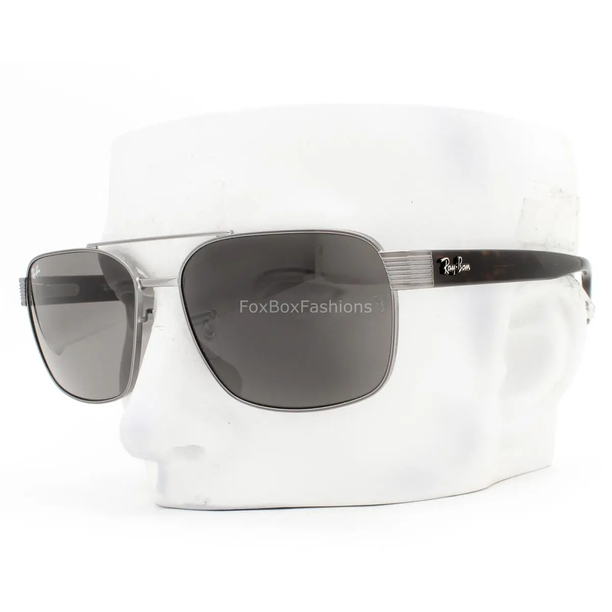 Ray-ban Pilot Sunglasses RB 3751 004/B1 Shiny Gunmetal Gray Glass 61mm with Case