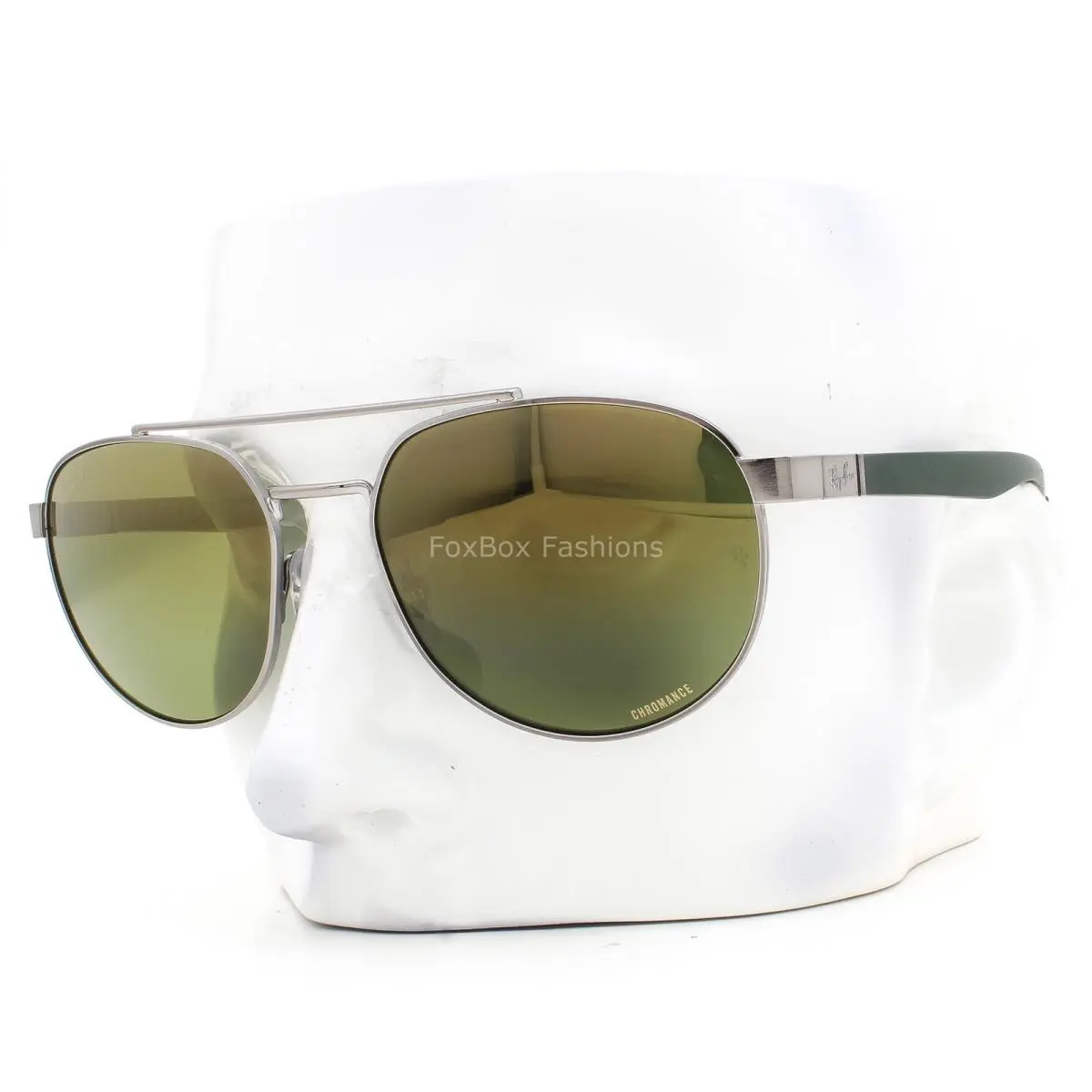 Ray-ban Sunglasses RB 3736CH 9269/6O Gunmetal Chromance Green Polarized W/case