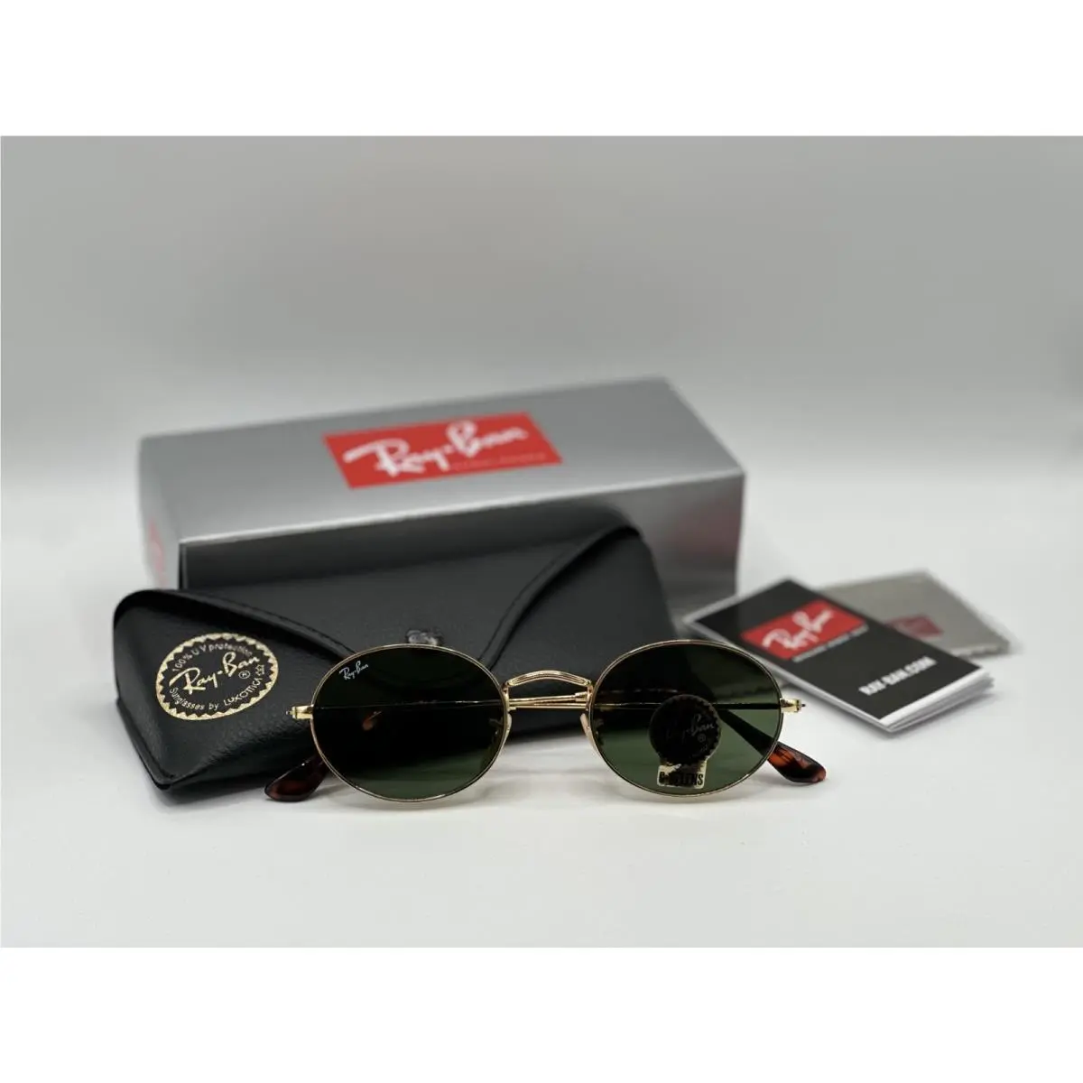 Ray Ban Sunglasses Oval RB3547 001/31 Gold Frame /green G-15 Lens 54MM