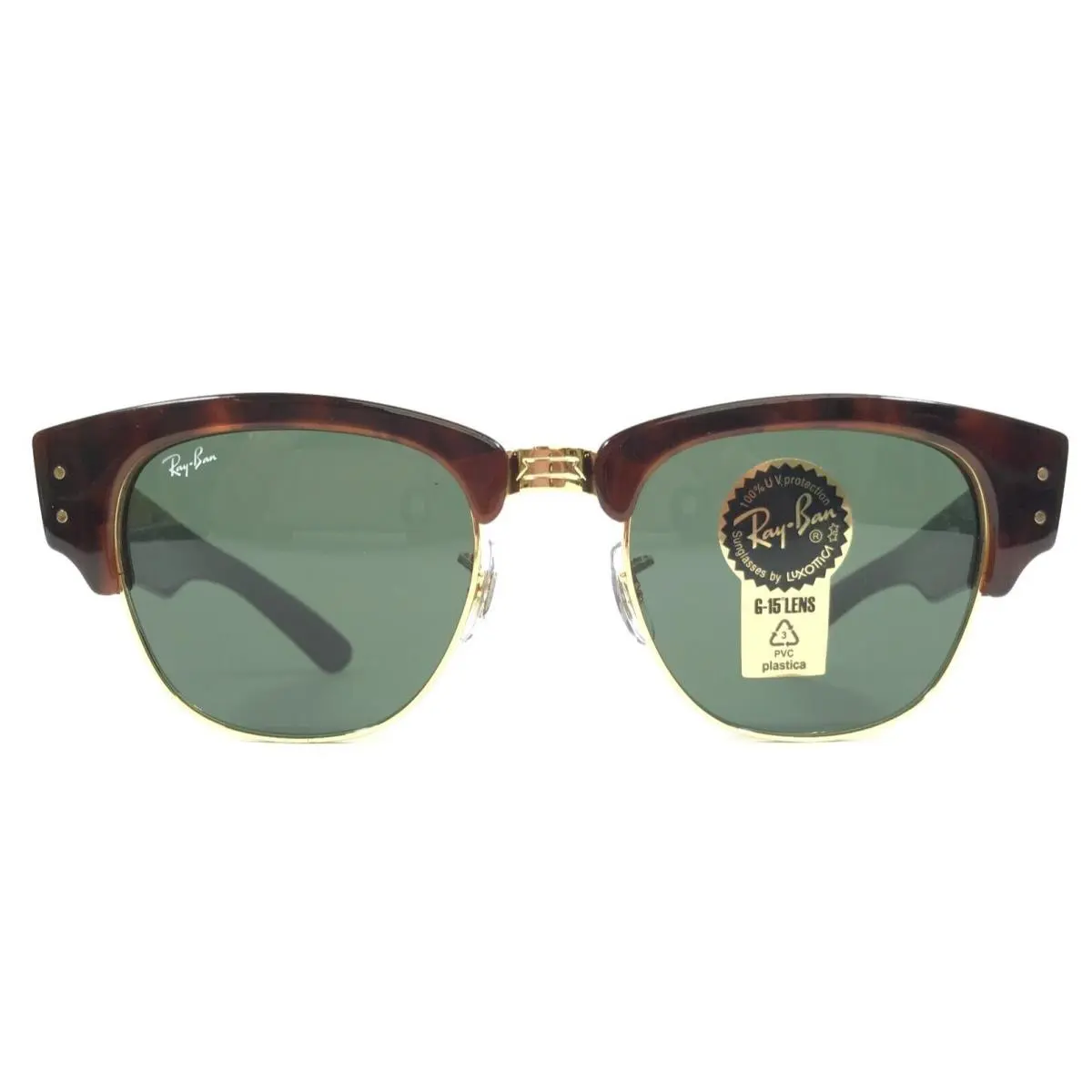 Ray-ban Sunglasses RB0316-S Mega Clubmaster 990/31 Tortoise Gold w Green Lenses